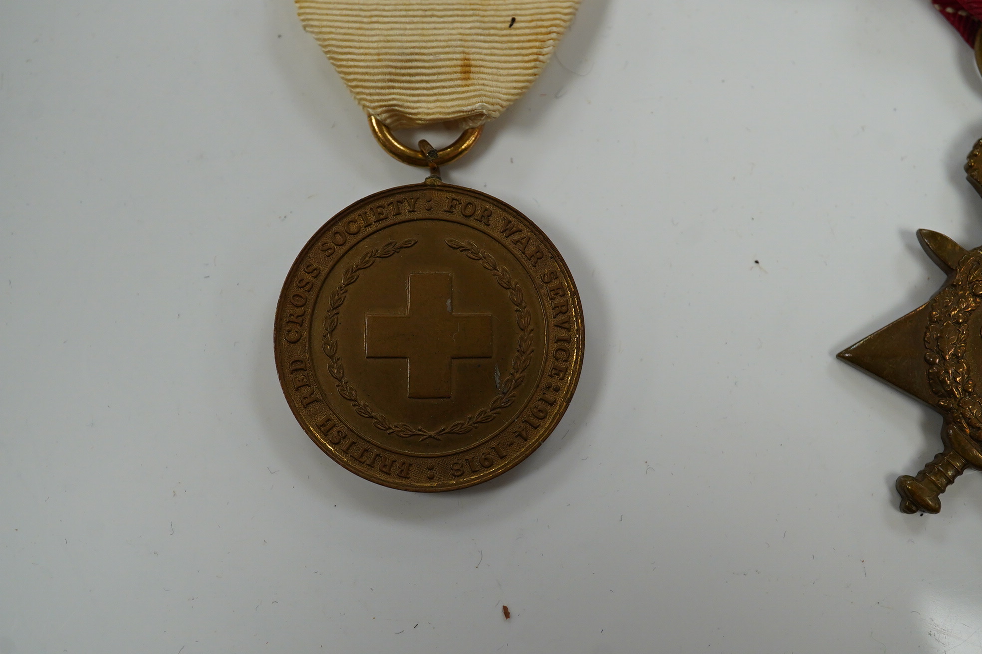 A Great War trio with oakleaf to Assistant Matron B.J.D.Reid, Queen Alexandra's Imperial Military Nursing Service with Royal Red Cross medal and Military Nursing Service Reserve Badge (5)